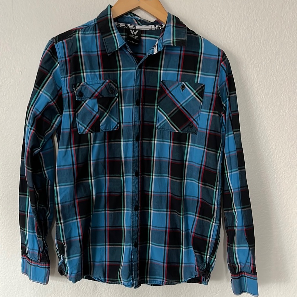 Boys Shawn White plaid button up Size Lg